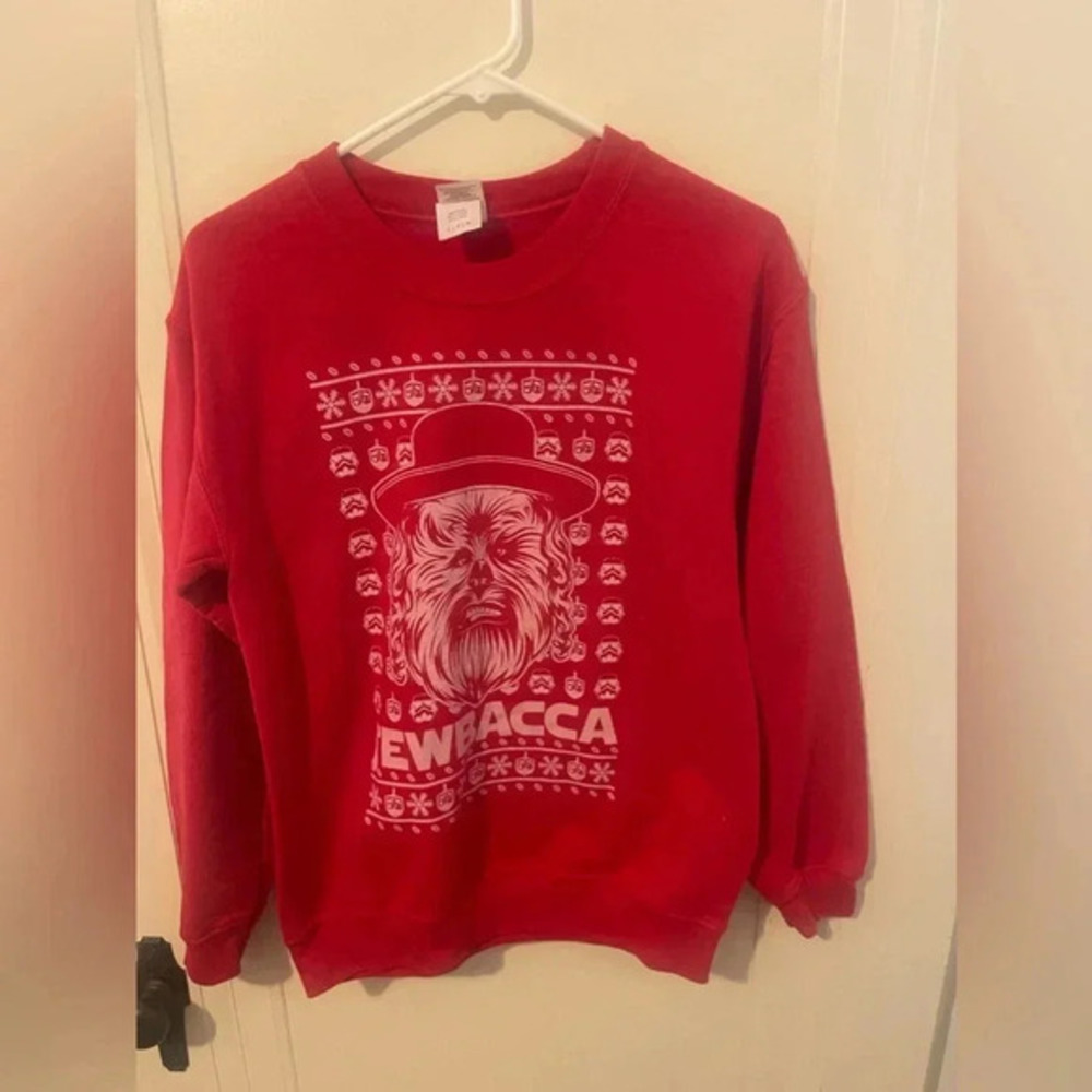 GILDAN Chewbacca Christmas crew neck small